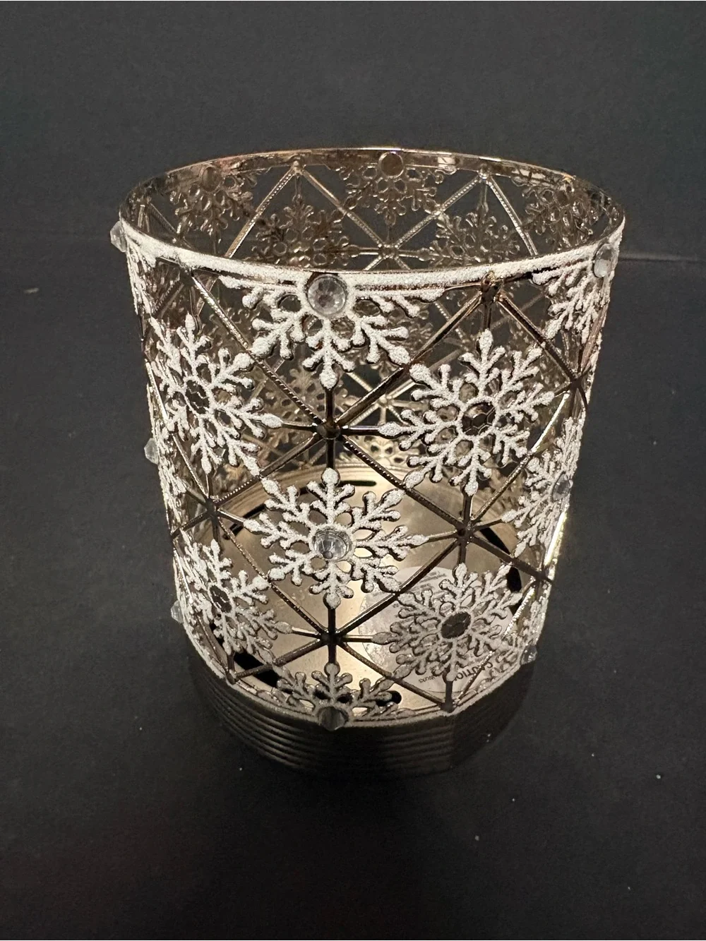 Bath & Body Works Decorative Silver Snowflake Candle Holder - Home Accents